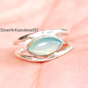 Aquamarine Ring, Aqua Ring, Handmade Ring, Silver Ring, Fidget Ring, 925 Sterling Silver Ring, Aquamarine Jewelry, Birthday Gift, Women Ring