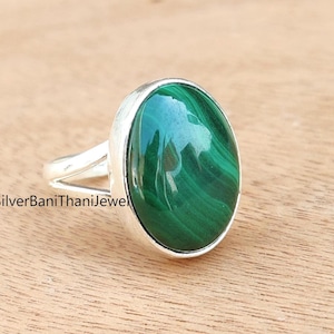 Malachite Ring, 925 Silver Sterling Ring, Women Ring, Malachite Jewelry, Silver Ring, Handmade Jewelry, Gemstone Ring, Statement Ring