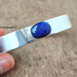Lapis lazuli Bangle, Amazing Bangle, 925 Silver Sterling Bracelet, Lapis Lazuli Jewelry, Handmade Jewelry, Cuff  Bracelet, Women Bracelet,