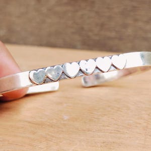 Silver Bangle, 925 Sterling Silver, Boho Bangle, Silver Bangle, Heart Shape Bangle, Cuff Bangle, Women Bangle, Solid Sterling Silver, Gifts