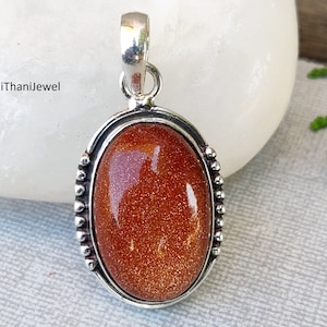 Sunstone Pendant: 925 Sterling Silver Gemstone Jewelry