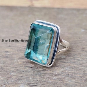 Aquamarine Ring, Aqua Ring, Handmade jewelry, Silver Ring, 925 Sterling Silver Ring, Aquamarine Jewelry, Statement Jewelry, Women Ring