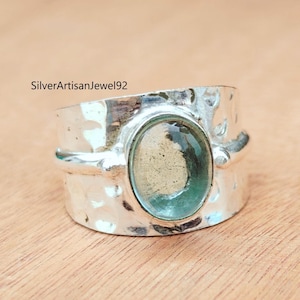 Aquamarine Ring, Boho Ring, Silver Ring, Gift Items, Thumb Ring, 925 Sterling Silver Ring, Aquamarine Jewelry, Statement Ring, Handmade Ring