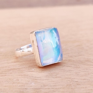 Aurora Opal Ring, Opal Ring, Handmade Jewelry, Opal Jewelry, Statement Jewelry, Women Ring, 925 Silver Sterling Ring, Gemstone Ring