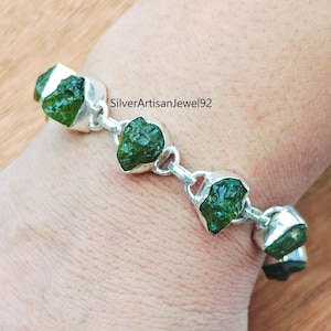 Peridot Bracelet, Peridot Jewelry, Silver Bracelet, 925 Silver Sterling, Handmade Bracelet, Gift For Her, Adjustable Bracelet, Gifts For Her