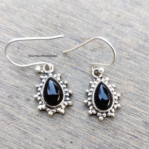 Black Onyx Earrings, Onyx Earrings, Black Onyx Jewelry, Silver Earrings, Handmade Earrings, Beautiful Earrings, Women Earrings