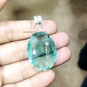 Aquamarine Pendant, Aqua Pendant, Handmade Pendant, Silver Pendant, 925 Sterling Silver Pendant, Aquamarine Jewelry, Statement Pendant