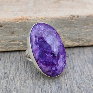 Charoite Ring, 925 Silver Sterling Ring, Handmade Ring, Gemstone Ring, Charoite Jewelry, Purple Jewelry, Pretty Ring, Beautiful Ring