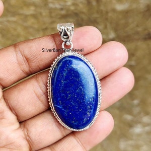 Lapis Lazuli Pendant, 925 Sterling Silver Pendant, Gemstone Pendant, Silver Pendant, Handmade Pendant, Silver Jewelry, Lapis Lazuli Jewelry