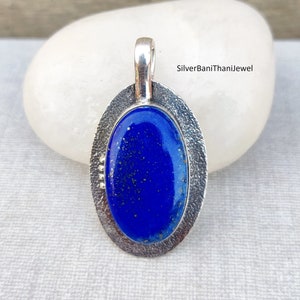 Lapis Lazuli Pendant, 925 Sterling Silver Pendant, Silver Jewelry, Lapis Lazuli Jewelry, Gemstone Pendant, Silver Pendant, Handmade Pendant