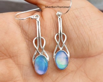 Aurora Opal Earrings, Opal Earrings, 925 Silver Earrings, Handmade Earrings, Opal Earring, Gift For Her, Statement Jewelry, Women Earrings