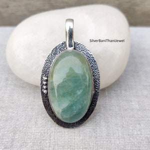 Aquamarine Pendant, Aquamarine Jewelry, Handmade Pendant, Gift Pendant, Gemstone Pendant, 925 Sterling Silver Pendant, Women Pendant