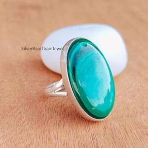 Malachite Ring, Malachite Jewelry,  925 Silver Sterling Ring, Gift Ring, Silver Ring, Handmade Jewelry, Gemstone Ring, Statement Ring, Gifts
