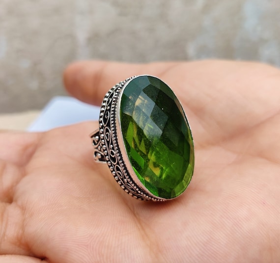 Peridot Ring, 925 Sterling Silber Ring, Peridot Schmuck, Geschenk