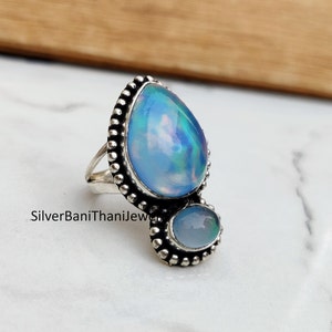 Aurora Opal Ring, Opal Ring, Aurora Ring, Handmade Gift, Opal Jewelry, Gift For Her, Statement Jewelry, Women Ring, Gift Ring, Silver Ring