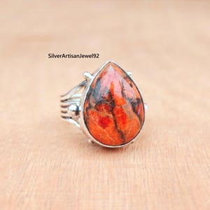 Sponge Coral Ring, Sponge Coral Jewelry, Silver Jewelry, Women Ring, Gemstone Ring, 925 Silver Sterling Ring, Silver Ring, Dainty Ring, Gift