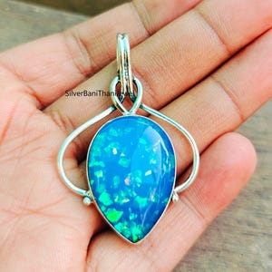 Australian Opal Pendant, Australian Opal  Jewelry, Opal Jewelry, Women Necklace, Opal Pendant, 925 Silver Sterling Pendant, Handmade Jewelry