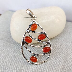 Carnelian Pendant, Handmade Jewelry, Women Pendant, Carnelian Jewelry, 925 Silver Pendant, Silver Necklace, Silver Jewelry, Gemstone Pendant