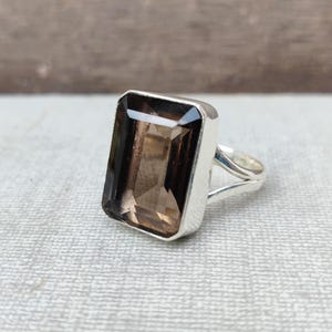 Smoky Quartz Ring, Smoky Quartz Jewelry, Women Ring, Statement Jewelry, Gift Ring, Silver Jewelry, 925 Silver Sterling Ring, Gemstone Ring