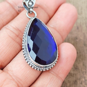 Tanzanite pendant, 925 Silver Sterling pendant, Wedding pendant, Tanzanite Jewelry, Silver pendant, Handmade pendant, Gemstone pendant