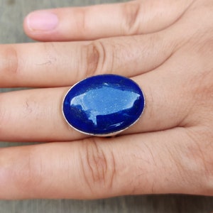 Lapis Lazuli Ring, Lapis Lazuli Jewelry, 925 Silver Ring, Lapis Lazuli Jewelry, Handmade Gift, Statement Ring, Beautiful Ring, Gift For Her
