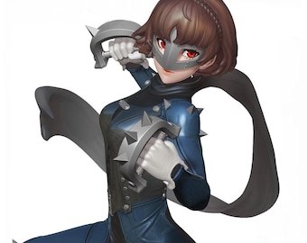 Makoto P5 STL 3D Printable Model | Anime Figure Design for 3D