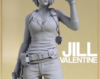 Jill V RE 3D Printable STL Model | Game Character Figurine Digital File for Printing