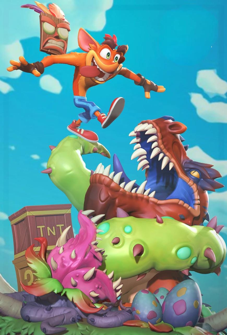 Crash bandicoot figure - Etsy 日本