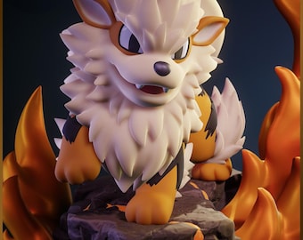 Chibi Arcanine STL – Cute Fire Beast type 3D Printable Model