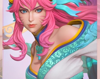 Spirit Blossom Ahri STL: 3D Printable LoL Fan Art (Digital Download