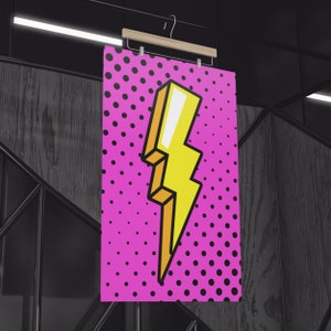 Pink Lightening Poster | Pop Art | Gedrucktes Poster | Kinderzimmer Kunst | Raumdeko | Foodie Wandkunst | Moderne Kunst | Wohnheim Poster