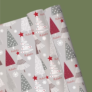 Personalized Wrapping Paper Name Christmas Holiday | Gift Wrap Paper | Christmas Tree Wrapping