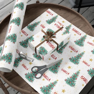 Personalized Wrapping Paper Name Christmas Holiday | Gift Wrap Paper | Christmas Stocking Ornament Package