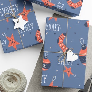 Personalized Wrapping Paper Name Christmas Holiday | Gift Wrap Paper | Christmas Stocking Ornament Package