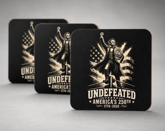 Ensemble de sous-verres noirs Abraham Lincoln | 250e sous-verres de Patriotic America | Cadeau histoire des États-Unis