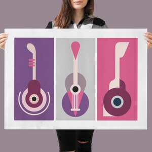 Arte abstracto de la pared / Cartel de arte abstracto / Impresión de arte abstracto / / Decoración de la habitación / Arte moderno / Arte pop / Música Arte de la pared Arte de los amantes de la música
