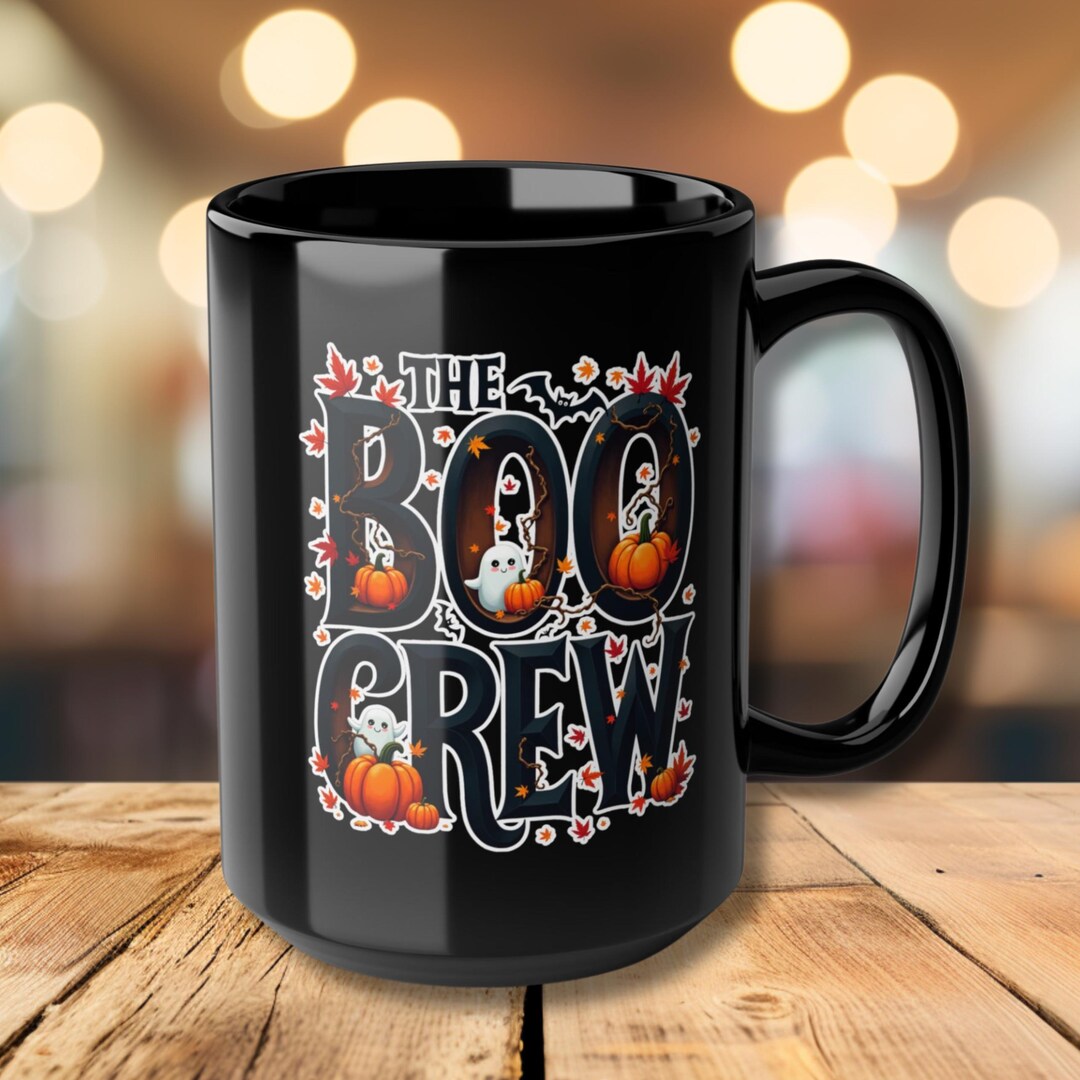 Boo Crew Mug | Cute Halloween Ghost Coffee Cup | Fall Pumpkin Bat Mug ...