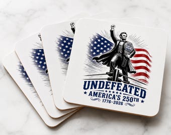 Ensemble de sous-verres Abraham Lincoln | 250e sous-verres de Patriotic America | Cadeau histoire des États-Unis
