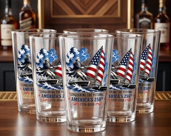 Verre à pinte George Washington | Coupe de bière patriotique | America 250 Accessoires de bar | Verres américains