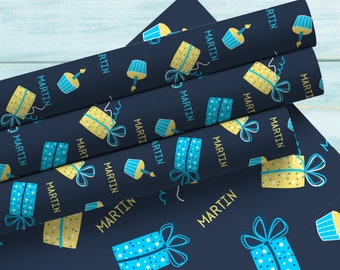 Personalized Wrapping Paper Name Birthday | Fun Wrapping Paper | Kids Wrapping Paper | Gift Wrap Papers