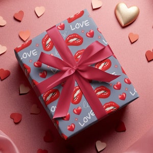 Valentine&#39;s Day Wrapping Paper | Romantic Valentine&#39;s Day Gift | Women Love Valentine&#39;s Present | Gift Wrap Papers