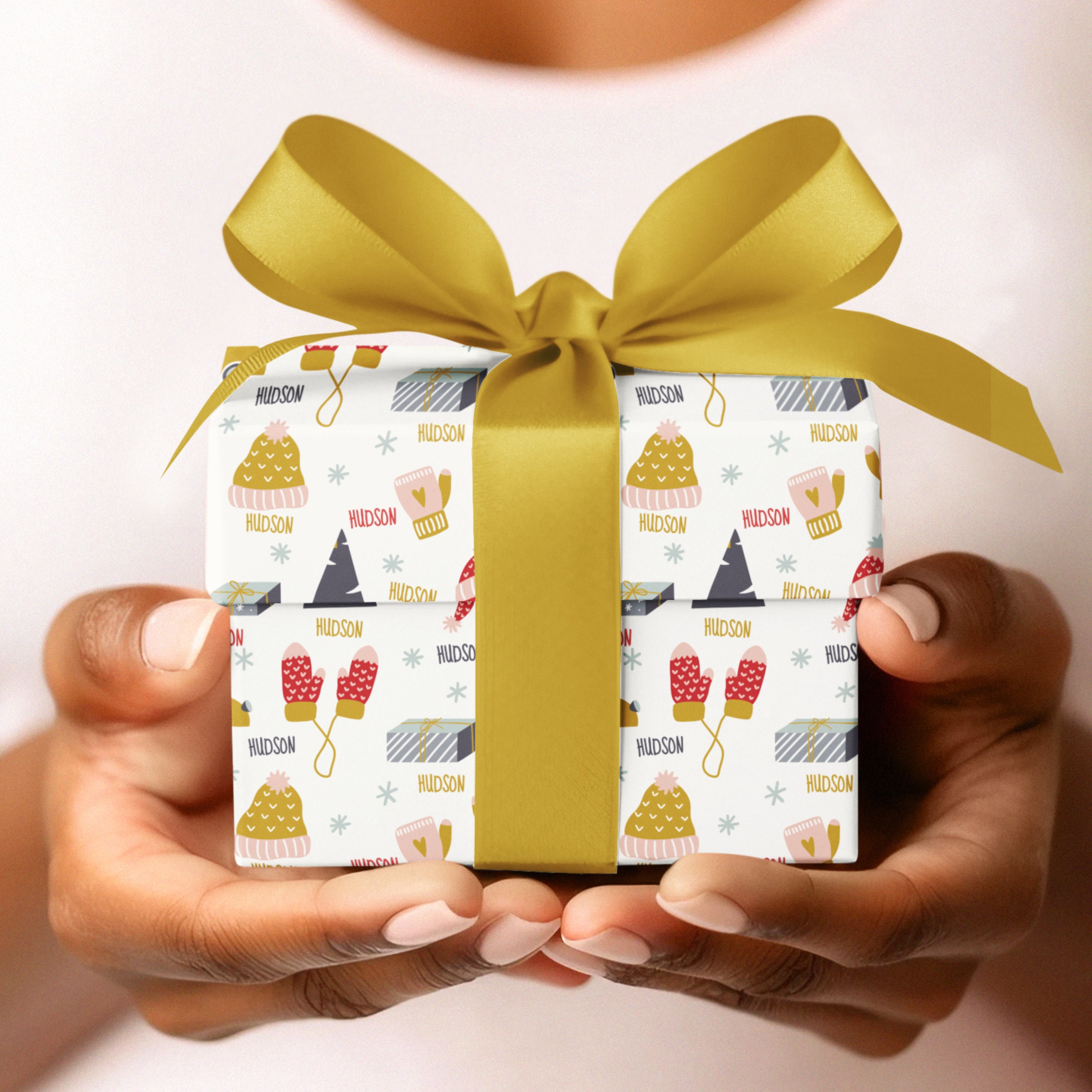 Personalized Wrapping Paper Name Christmas Holiday Gift Wrap Paper