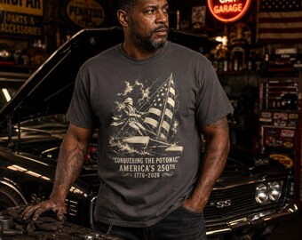 Chemise George Washington | T-shirt graphique America 250 | Streetwear vintage patriotique