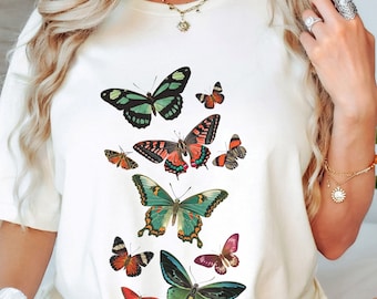 Vintage Butterfly T-Shirt, Cottagecore, Butterfly Lover T-Shirt, Nature Lover Shirt, Summer Butterfly Shirt, Retro Butterfly T-Shirt Gift