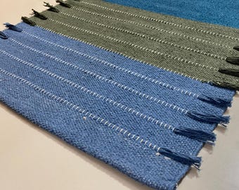 Esterilla de yoga de algodón orgánico, tejida a mano, natural, para meditación y ejercicio (60 x 180 cm).