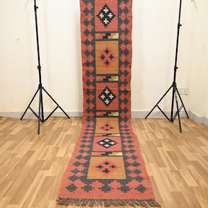 Kelim Läufer - Handgefertigter Rustikaler Kelim Läufer, Flur & Küchen Dekor, Sondergröße 100x60 Fuß, Waschbarer Kilim für Outdoor Indoor Treppenteppich