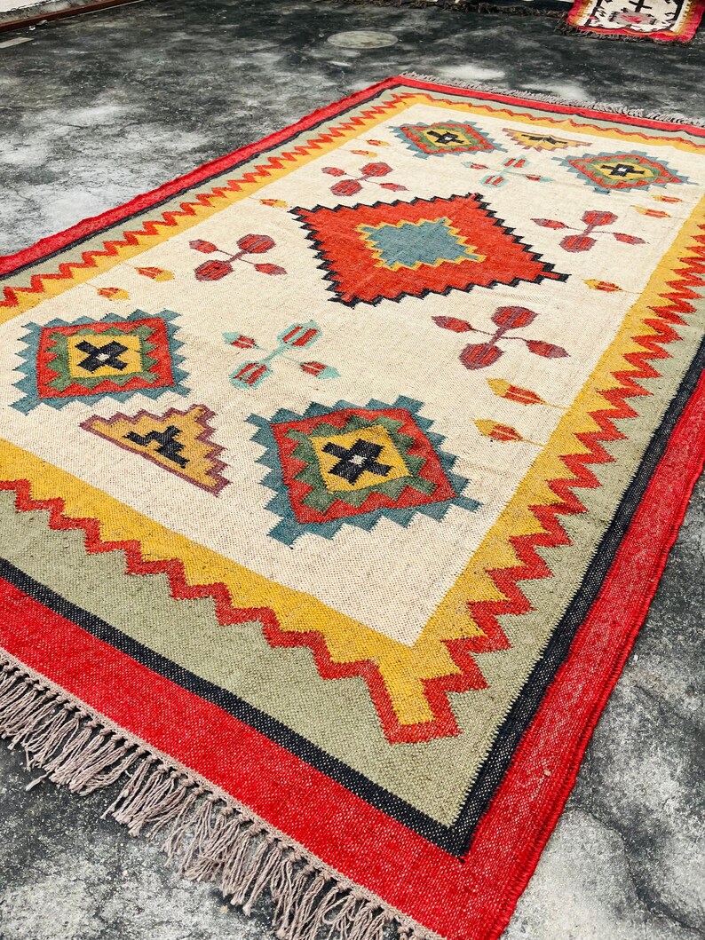 Handmade Kilim Rug, Wool Jute Rug, handwoven Rug,  
Kilim Rugs,
Wool and Jute Rug,
Bohemian Rug, 
Navajo Kilim Rug, Southwestern Rug, 
Kilim Dhurrie Rug, 
Area Kilim Rug, Flatweave Kilim Rug, Brown Pink Kilim Rug, Aztec Dhurrie Rug, 
Wool Kilim Rugs