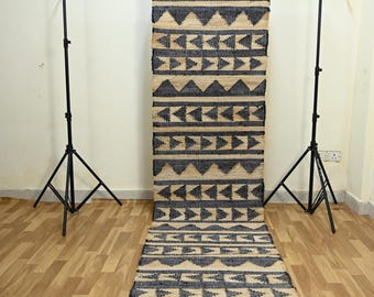 Handwoven Kilim Runner Rug - Vintage Stair Runner Rug, Handmade Jute Runner For Outdoor, Indoor Stair, Hallway Entryway Kitchen Jute Runner