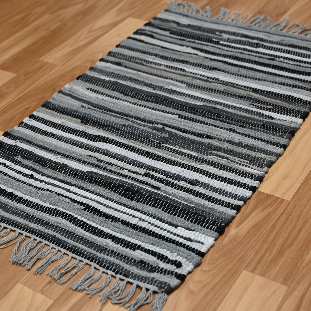 Cotton Chindi Rug - Flatweave Rug Machine Washable - Small Rug - Bath ...