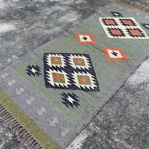 Handgefertigter Teppich Läufer, Kelim Läufer, Jute Läufer, Kelim Läufer, Kelimteppich, Läufer, Schlafzimmer Dekor,